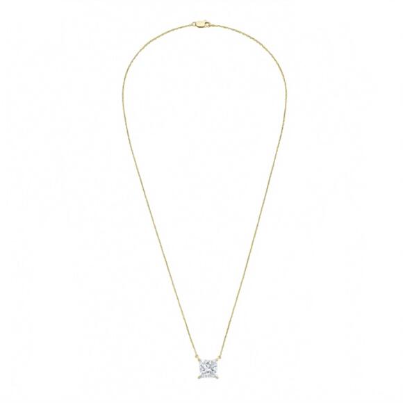 NEW DIANA M JEWELS 12.00 cts lab grown princess cut east west diamond pendant ne